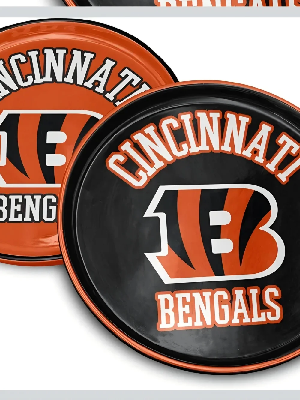 NFL Cincinnati Bengals Round Plate Set - Black & Orange